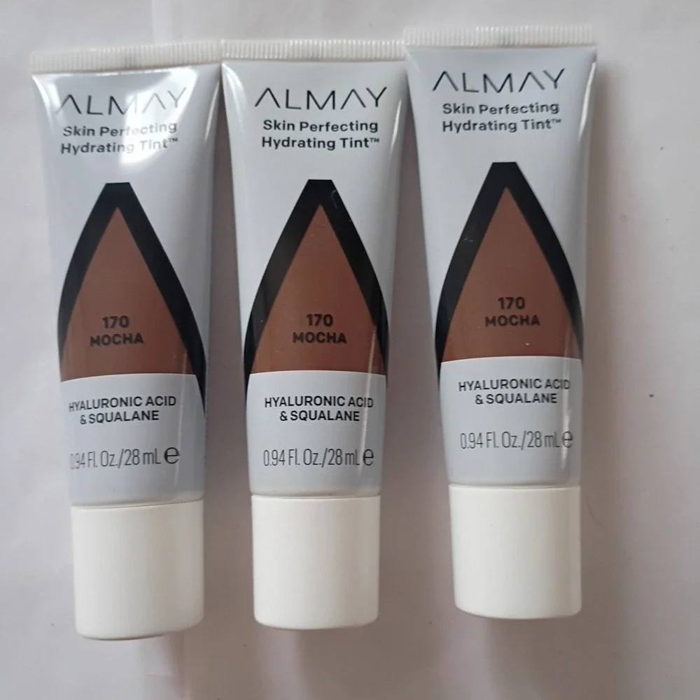 Lot of 7 Almay Skin Perfecting Hydrating Tint Liquid Foundation Mocha Mahogany‎